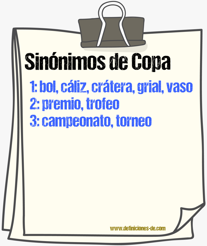 Sinnimos de copa