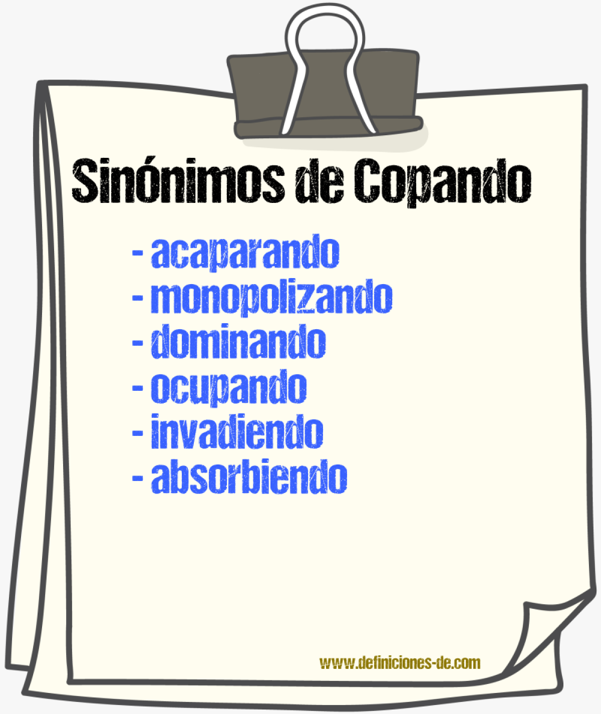 Sinónimos de copando