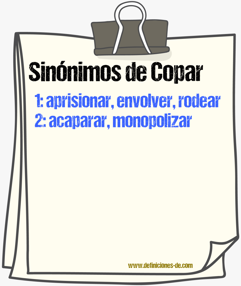 Sinnimos de copar