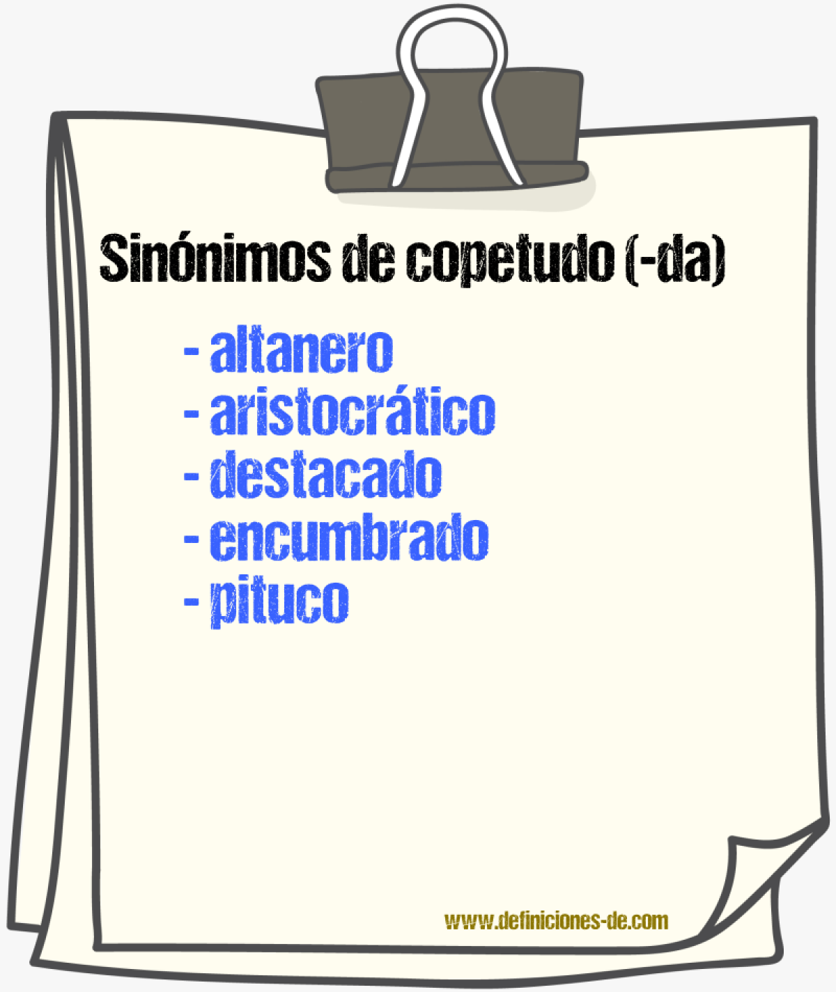 Sinnimos de copetudo