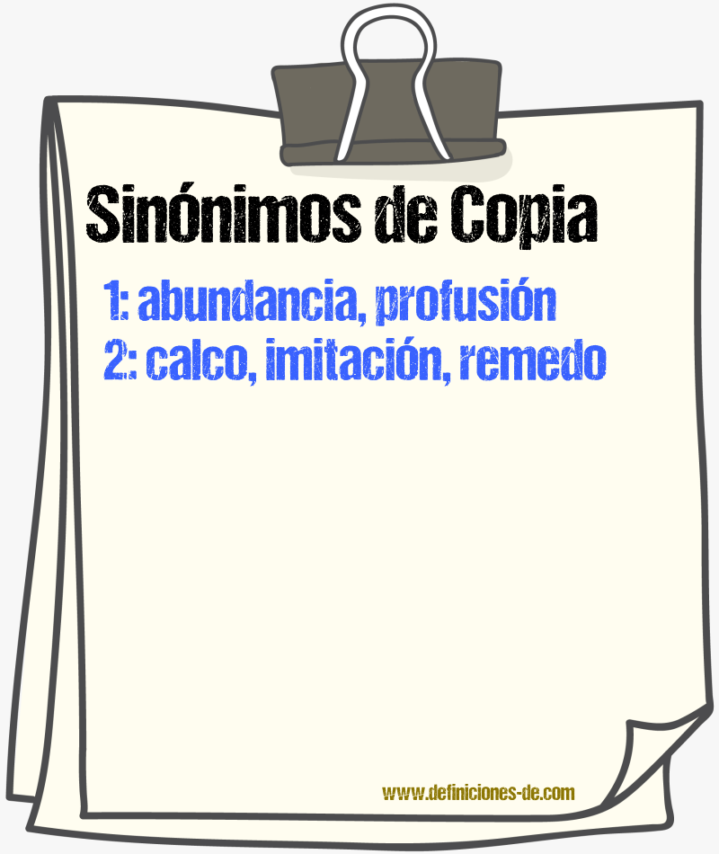 Sinnimos de copia