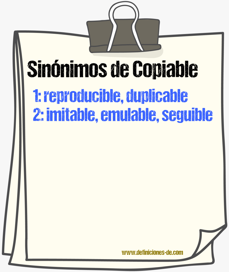 Sinónimos de copiable