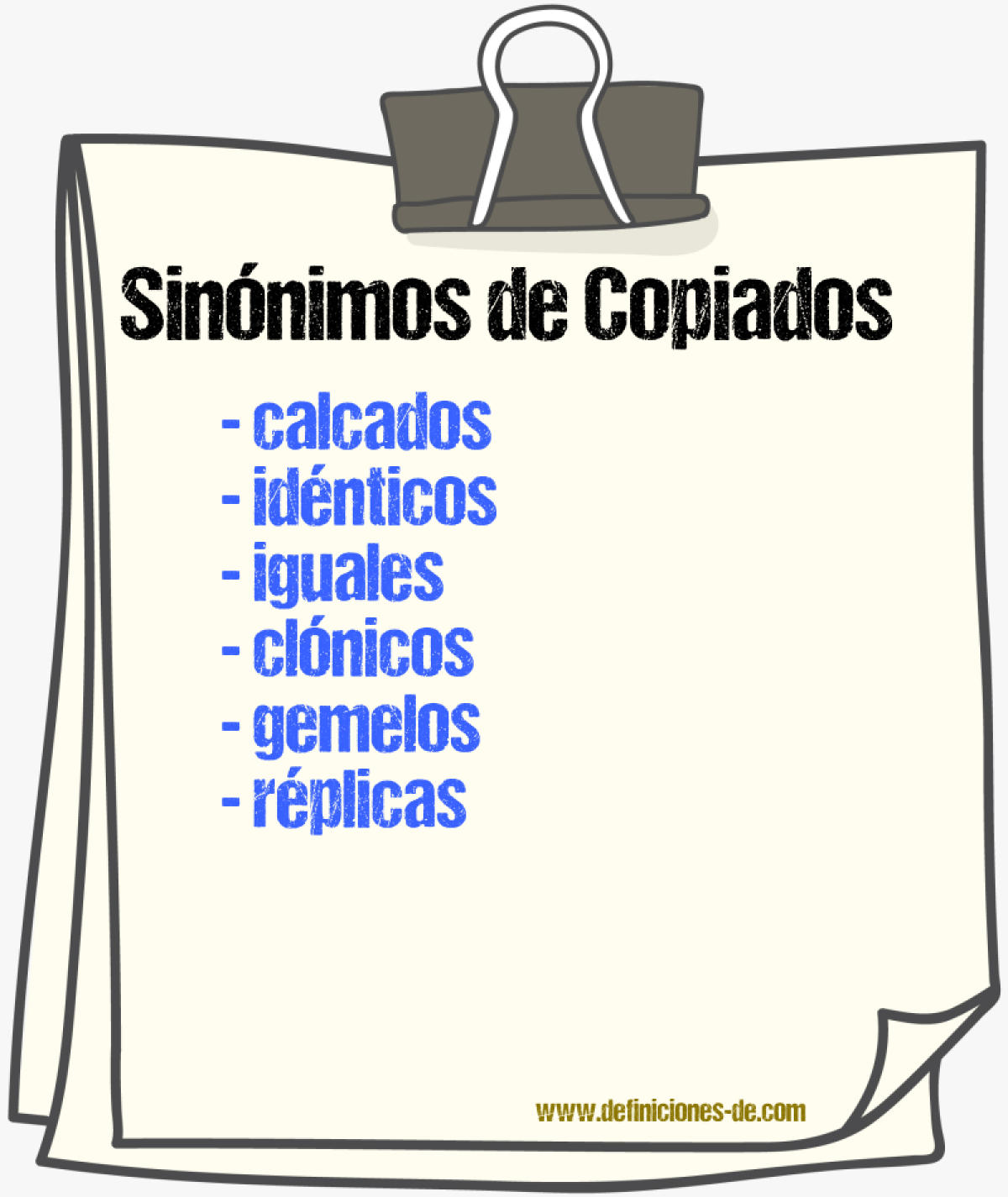 Sinónimos de copiados