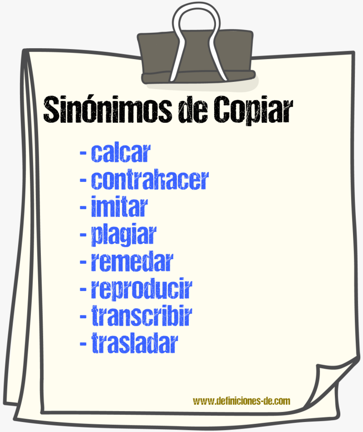 Sinnimos de copiar