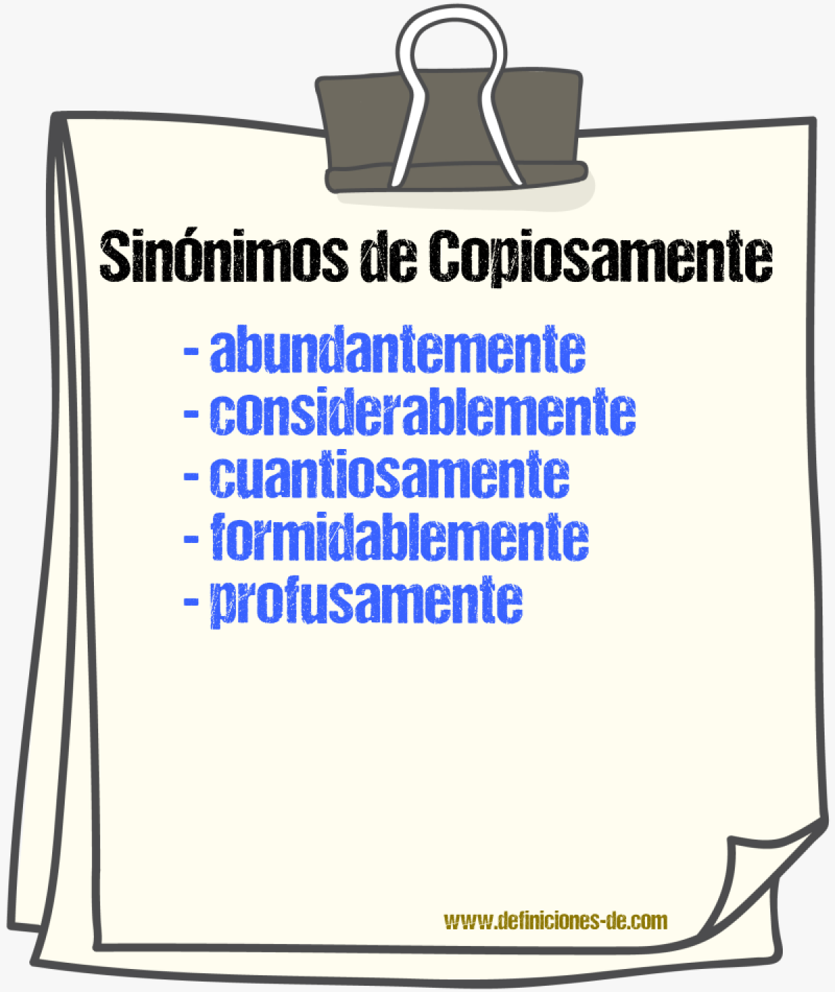 Sinnimos de copiosamente