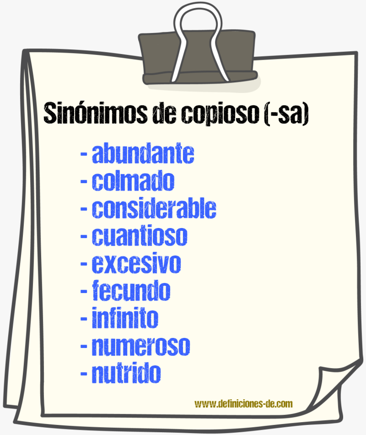 Sinnimos de copioso