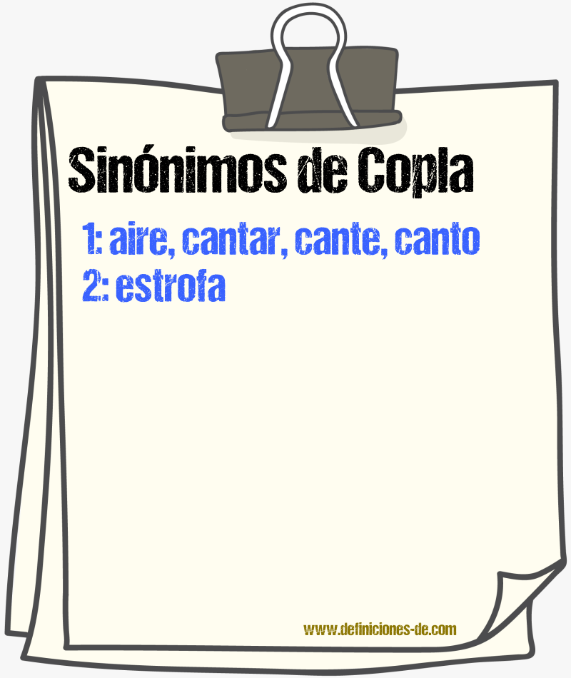 Sinnimos de copla