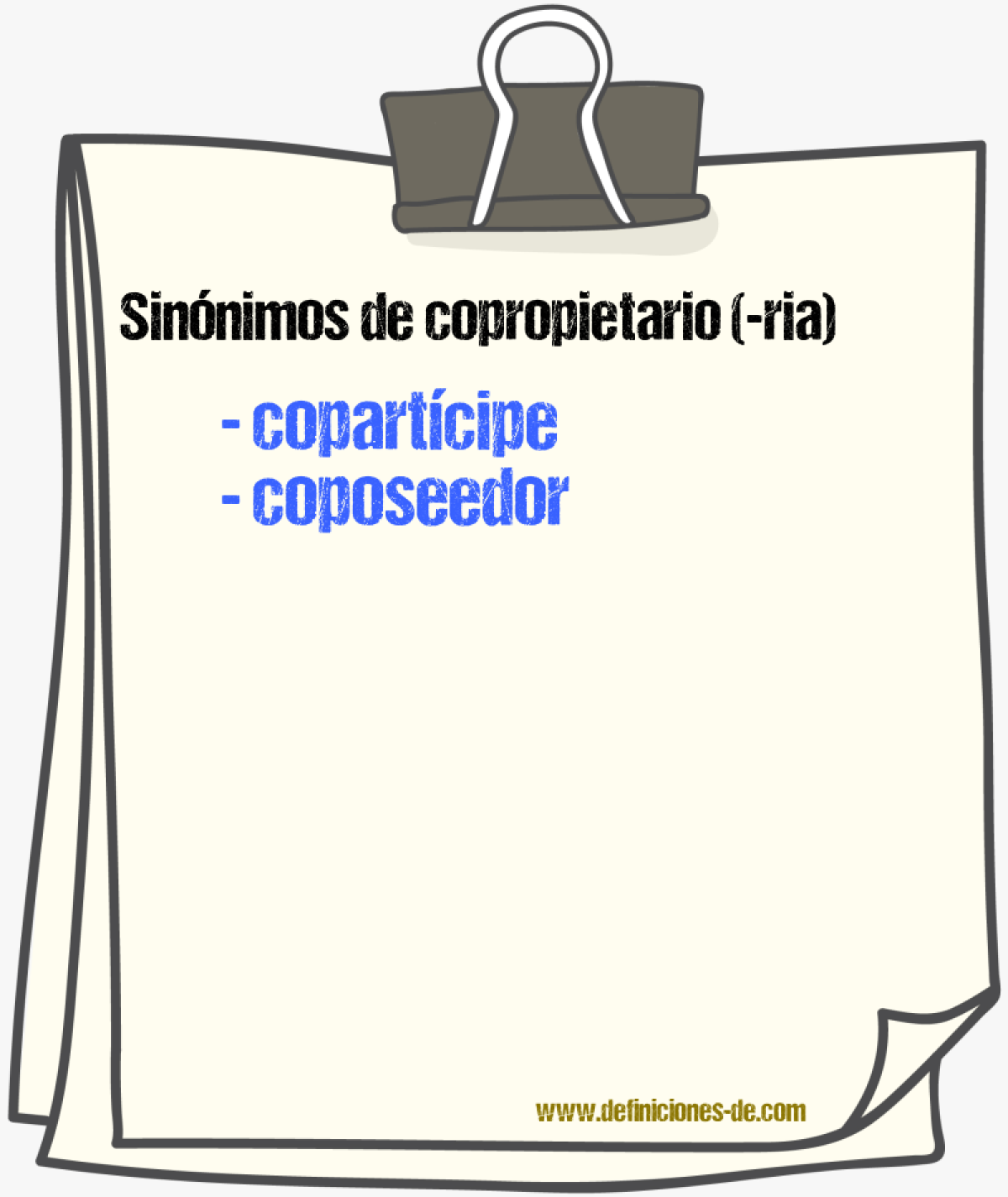 Sinónimos de copropietario