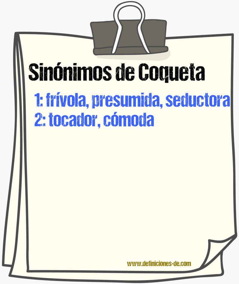 Sinnimos de coqueta