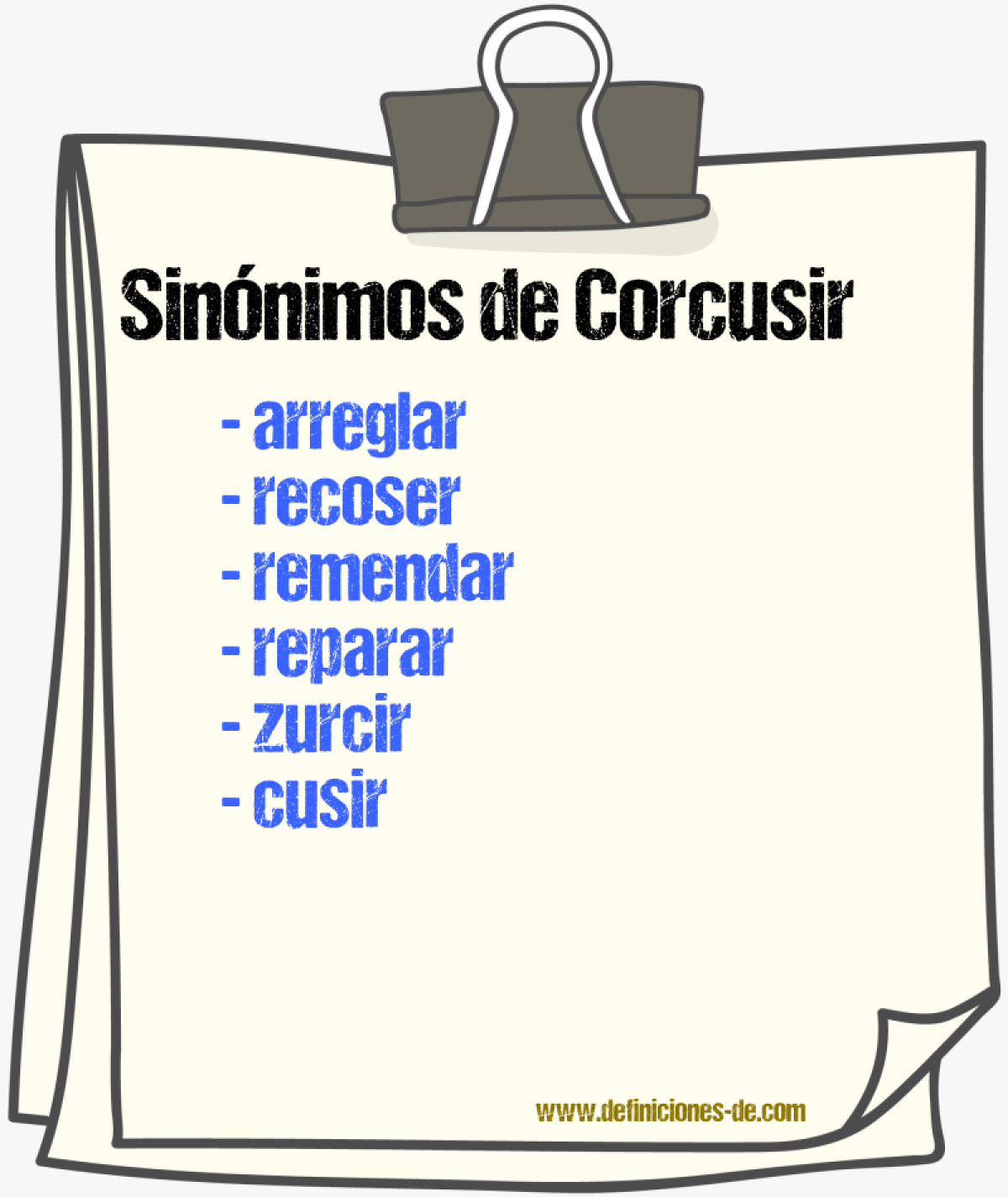 Sinnimos de corcusir