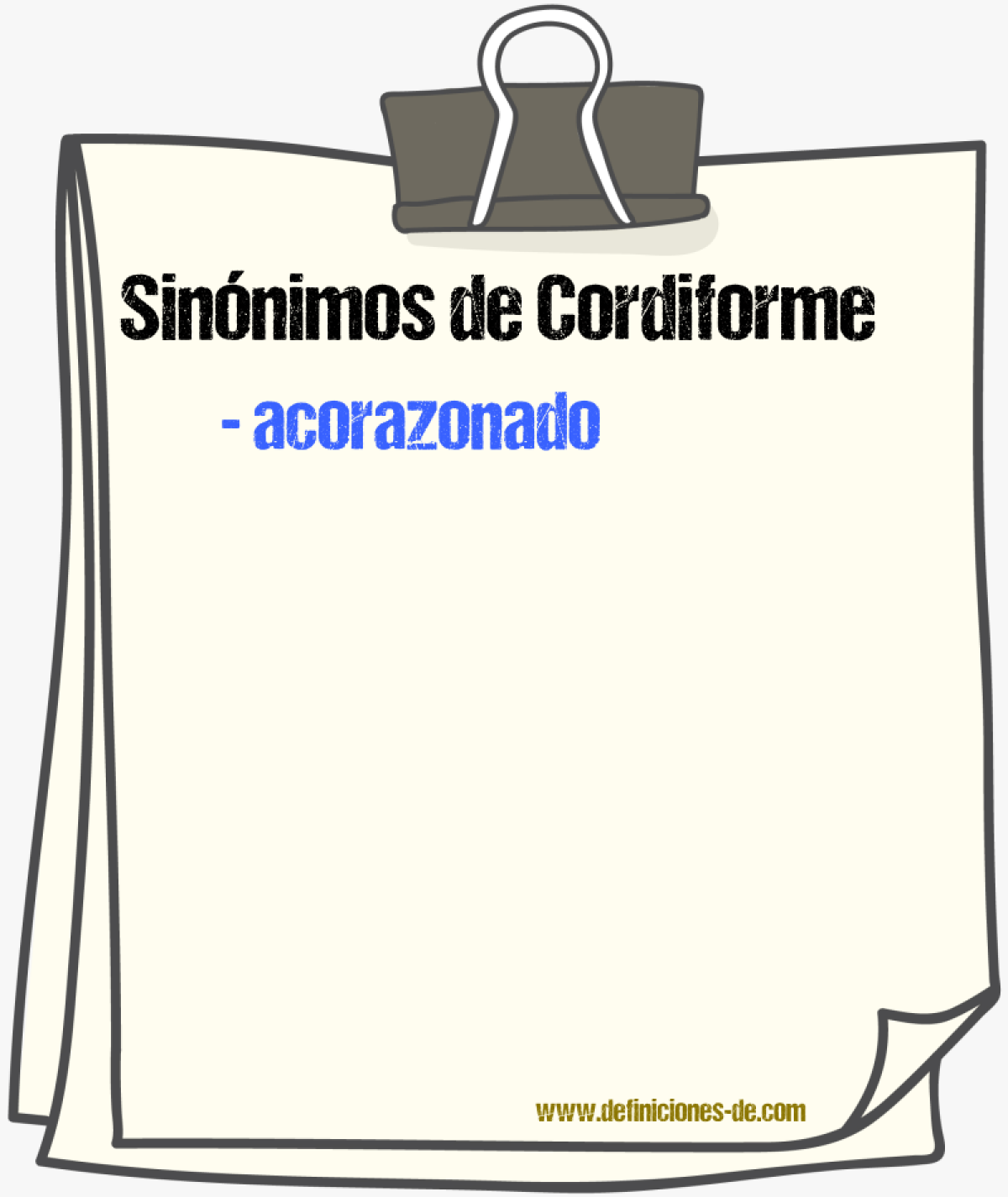 Sinnimos de cordiforme