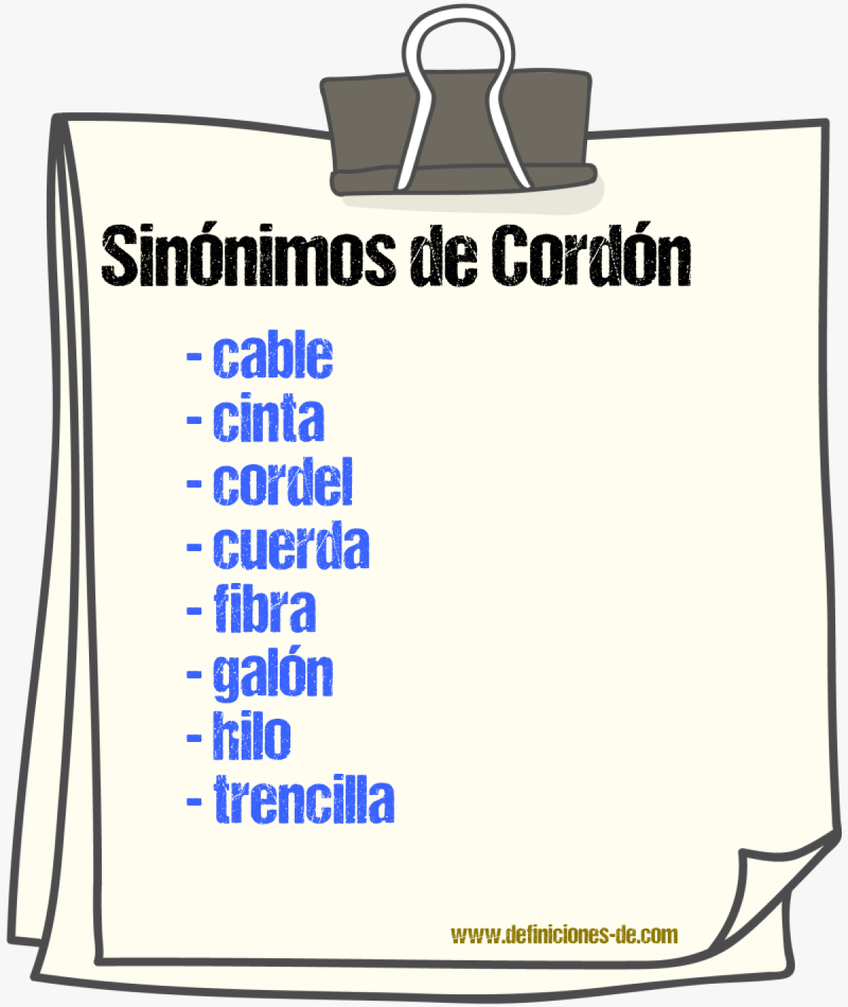 Sinnimos de cordn