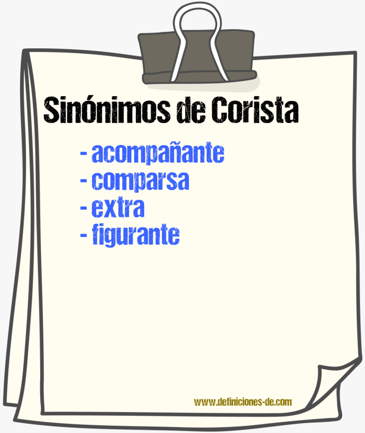 Sinnimos de corista