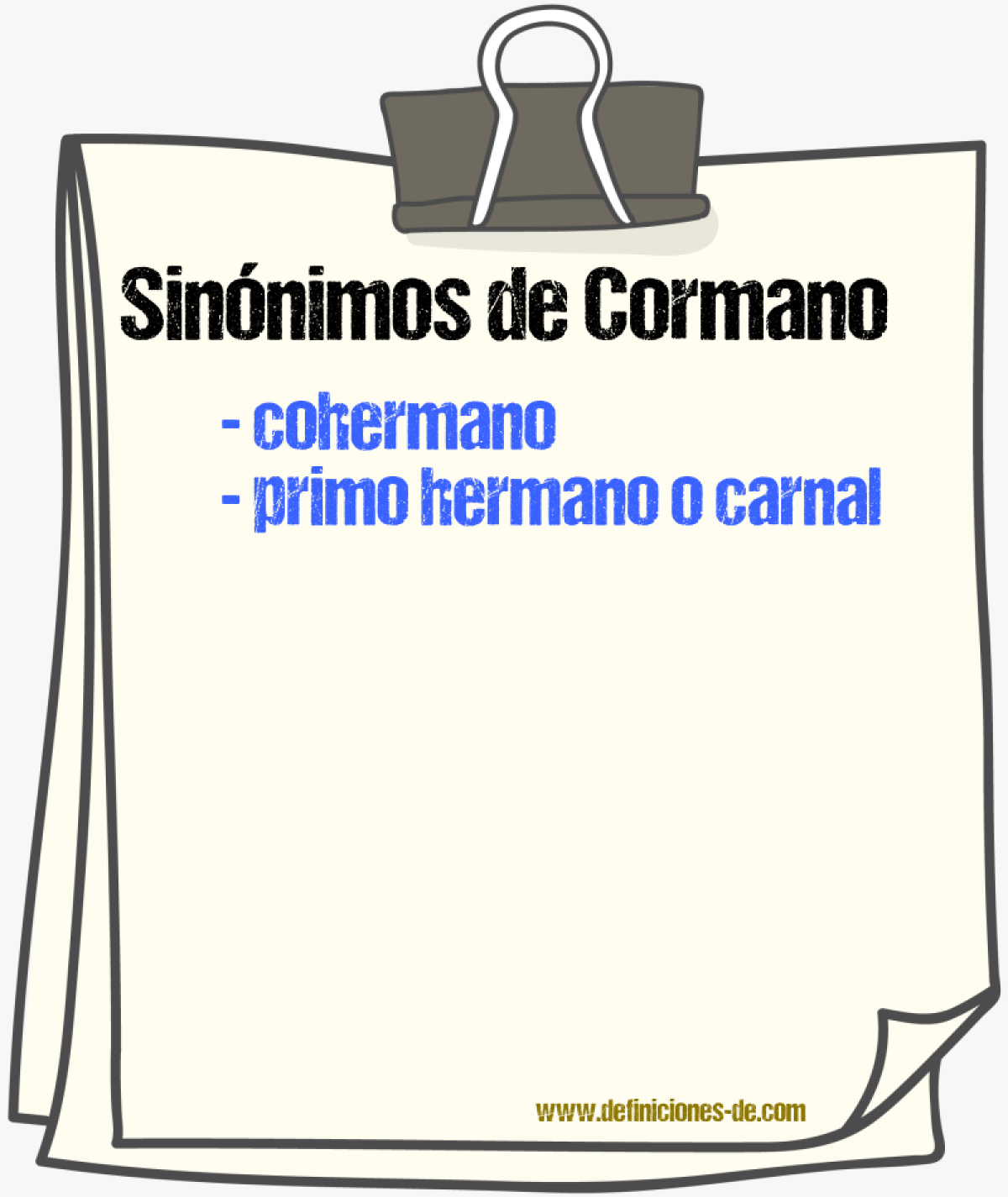 Sinnimos de cormano