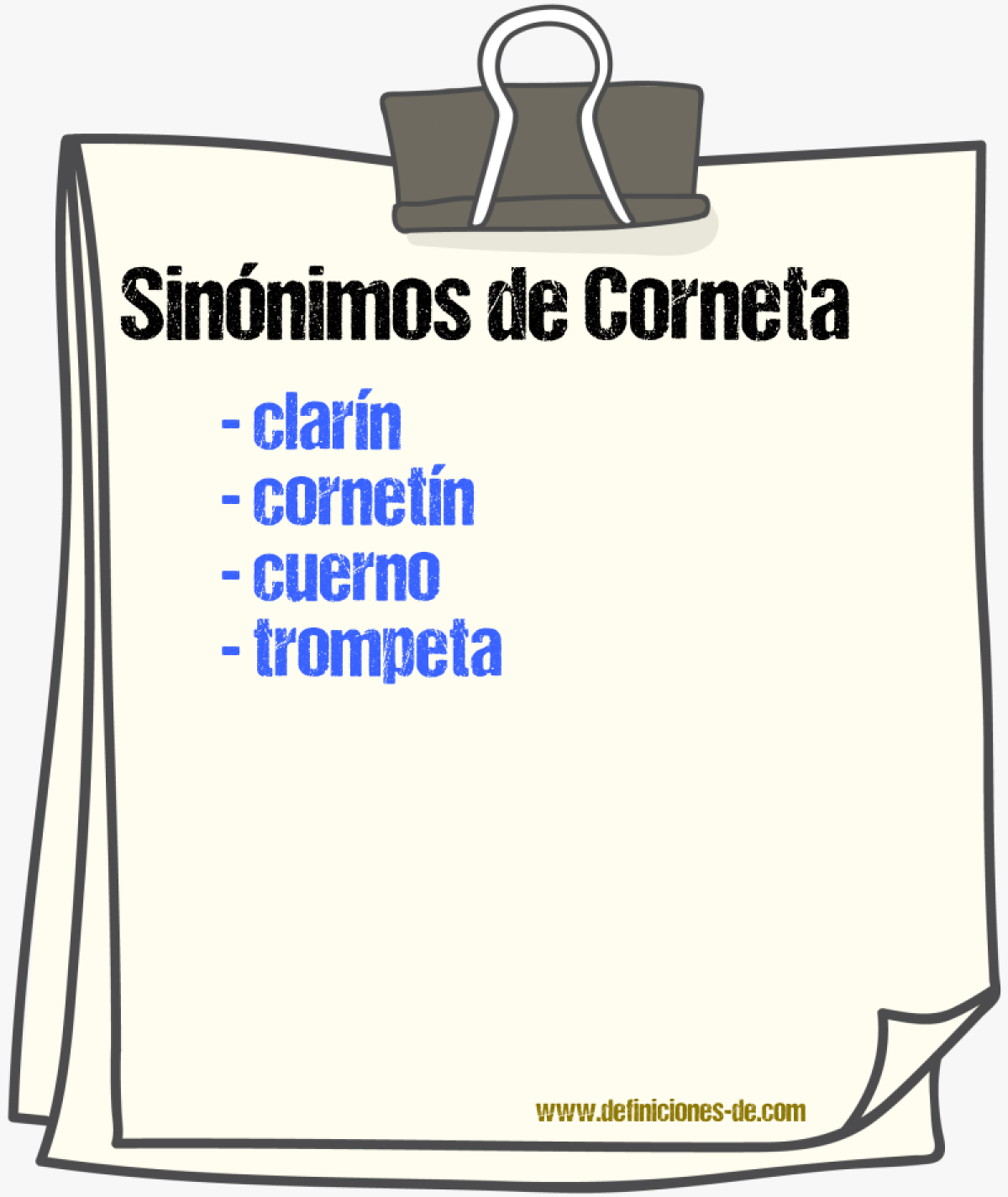 Sinnimos de corneta