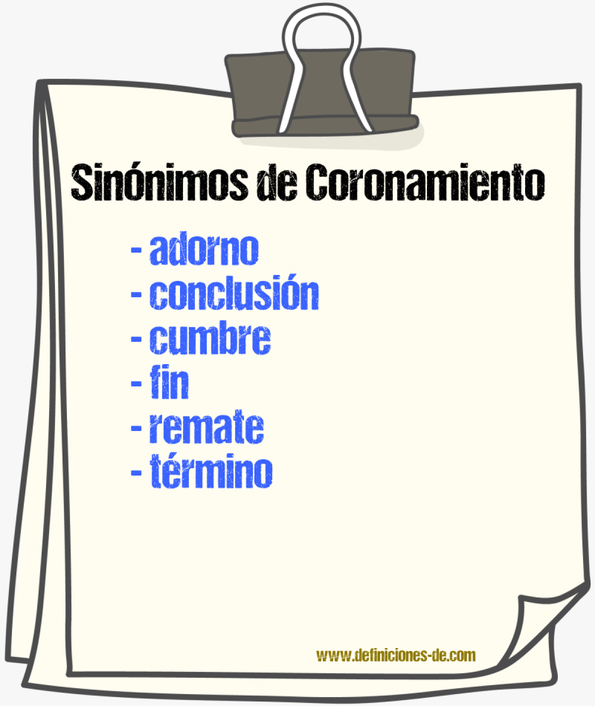 Sinnimos de coronamiento