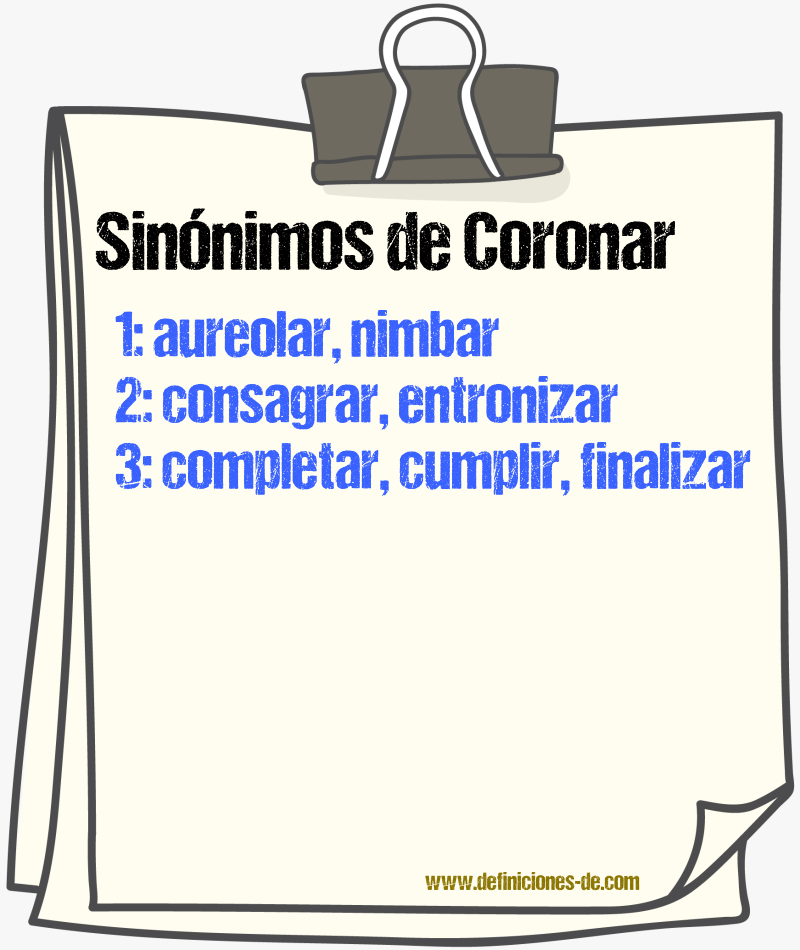 Sinnimos de coronar