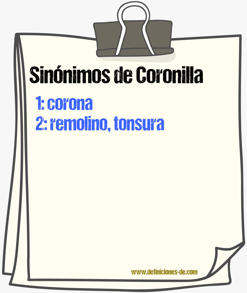 Sinnimos de coronilla