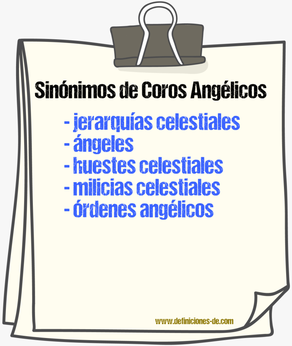 Sinónimos de coros angélicos