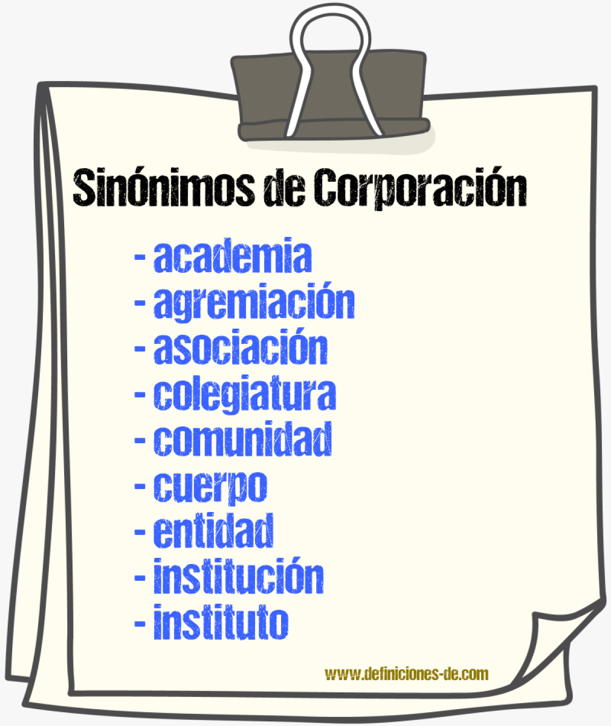 Sinnimos de corporacin