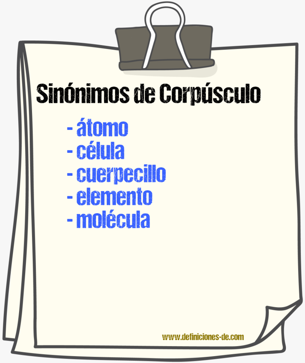 Sinnimos de corpsculo