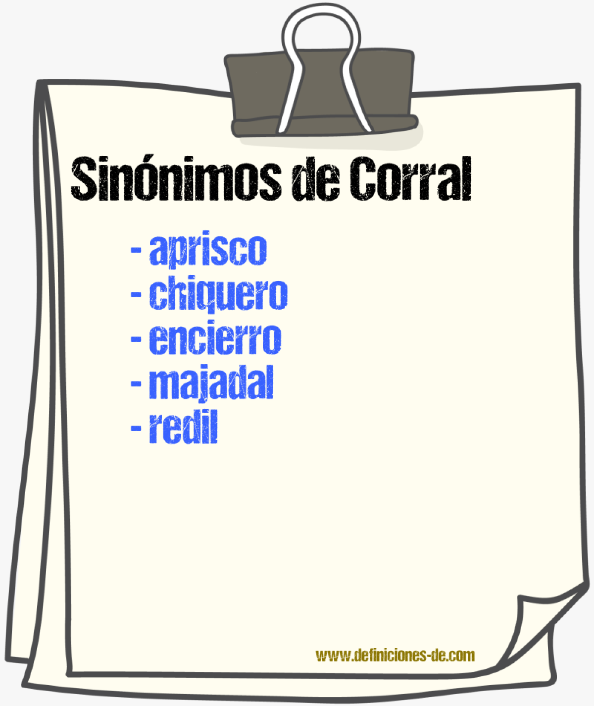 Sinnimos de corral