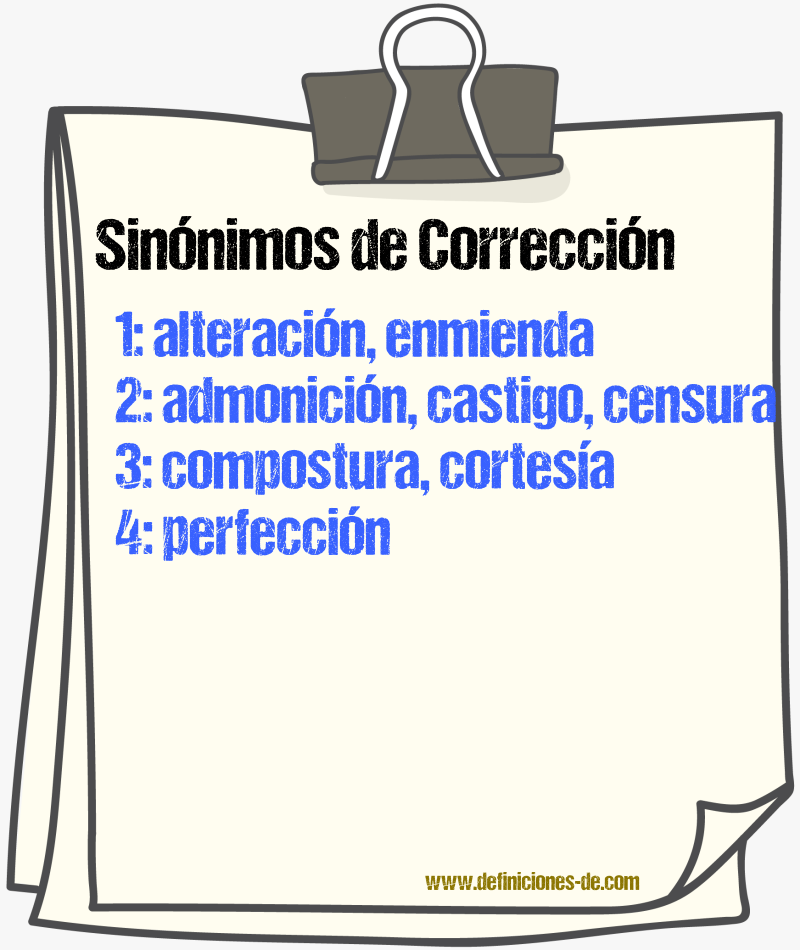 Sinnimos de correccin