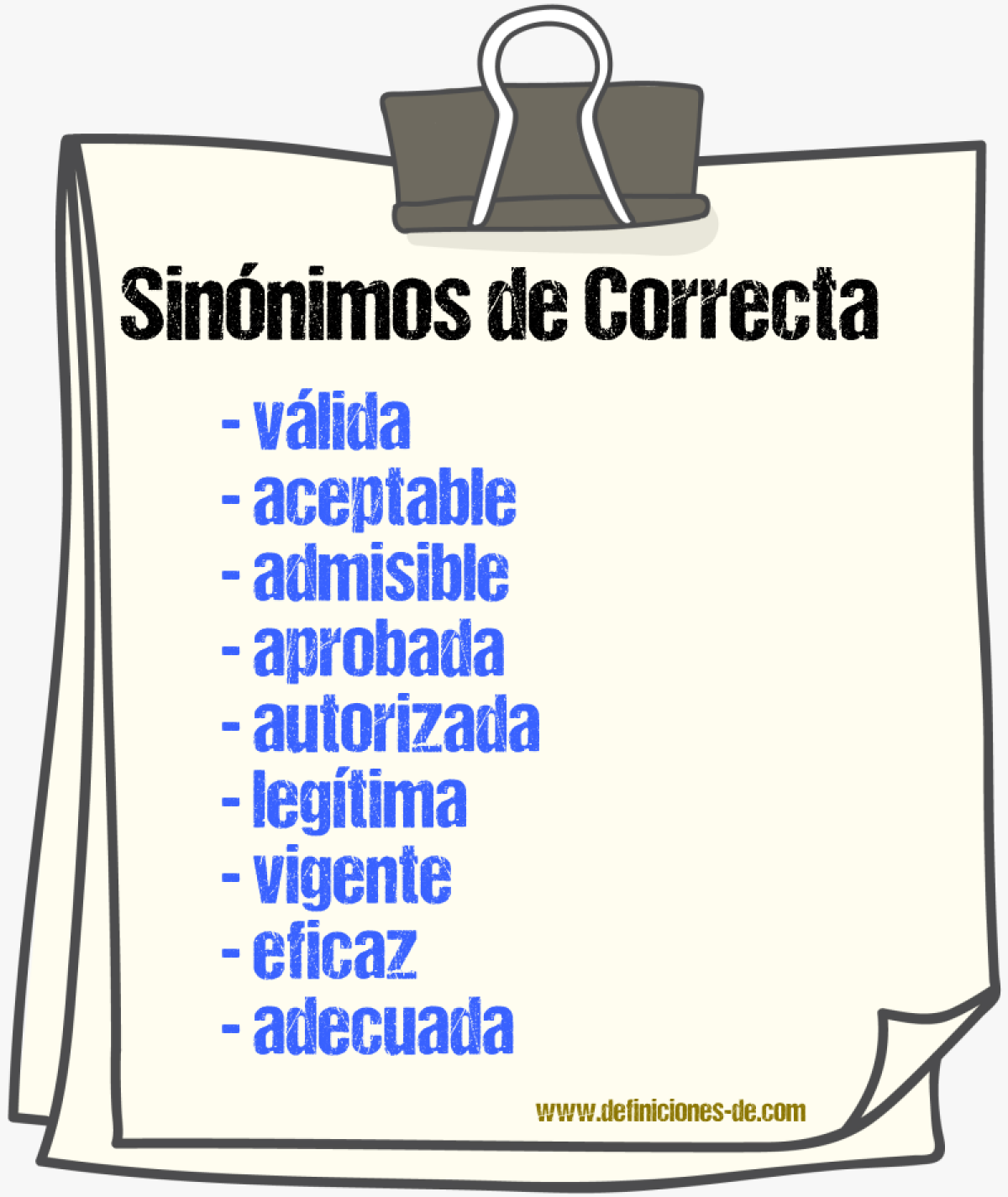 Sinónimos de correcta
