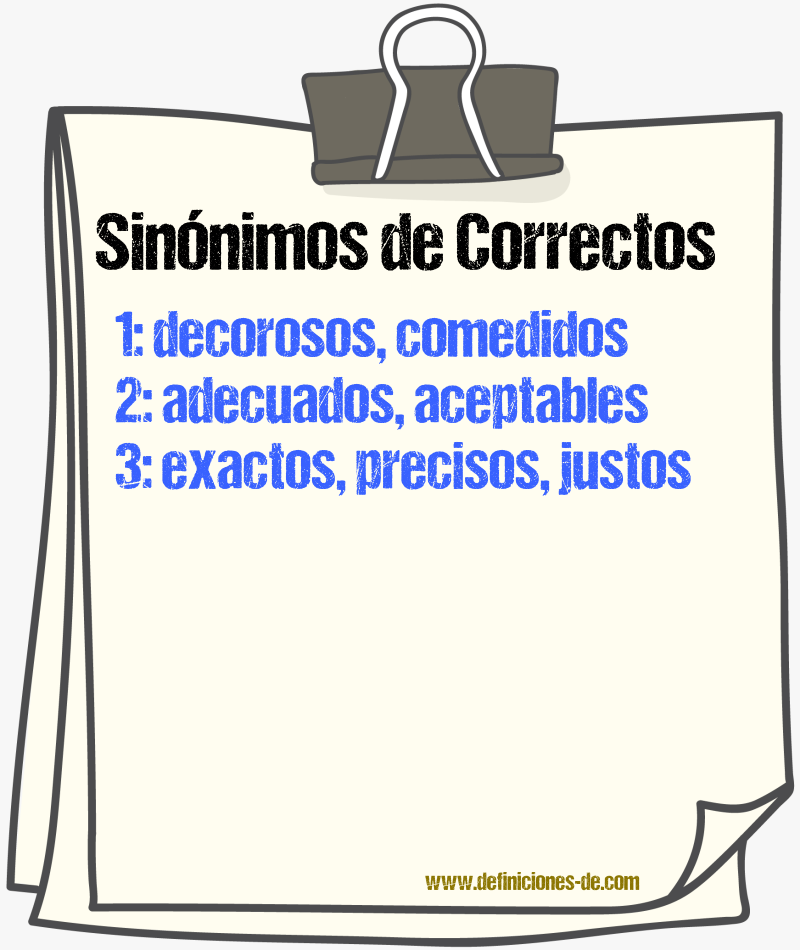 Sinónimos de correctos