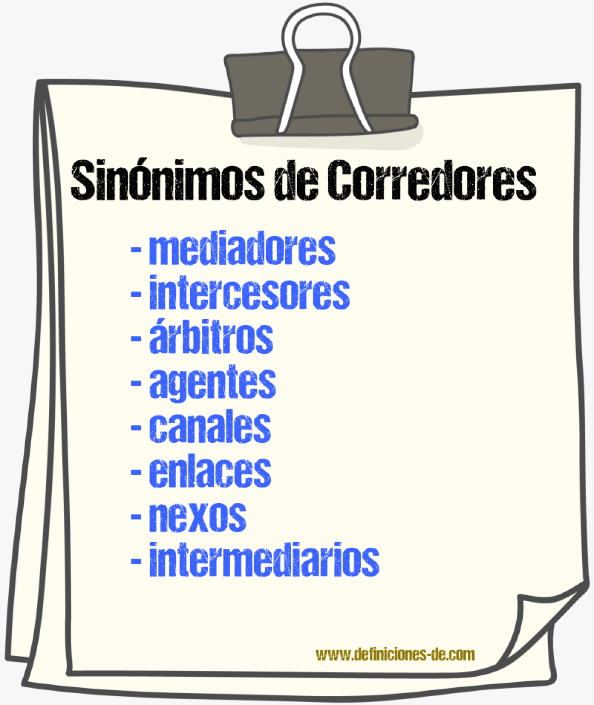 Sinónimos de corredores