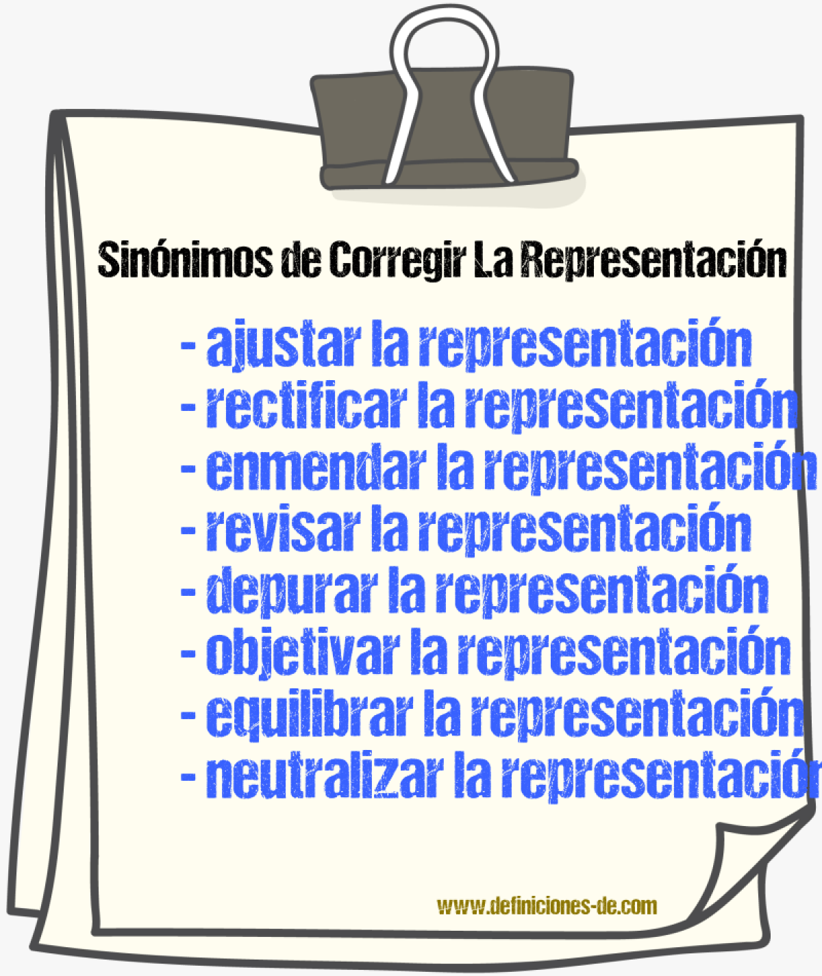 Sinónimos de corregir la representación