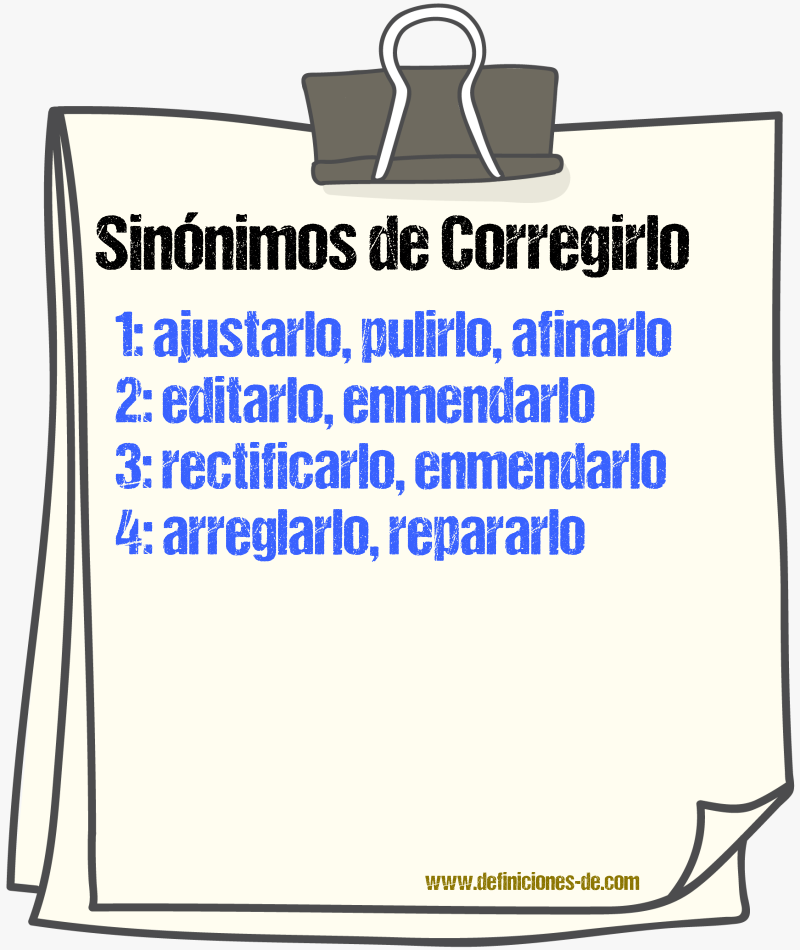 Sinónimos de corregirlo