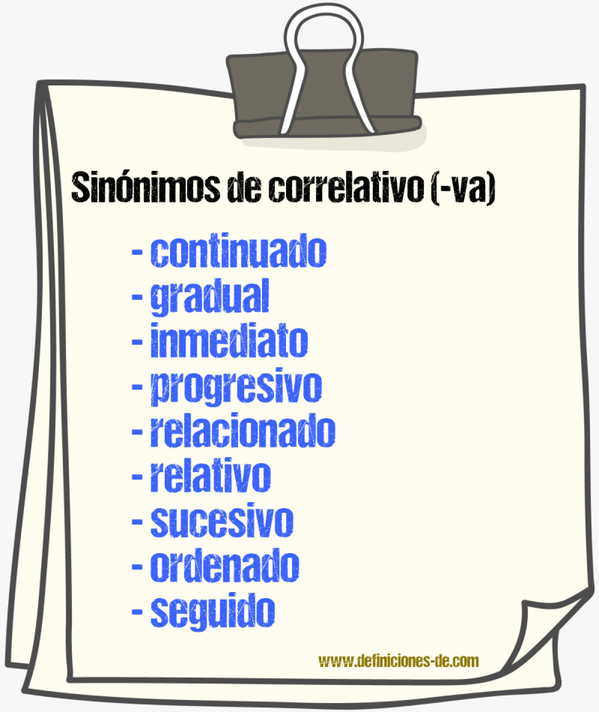 Sinnimos de correlativo