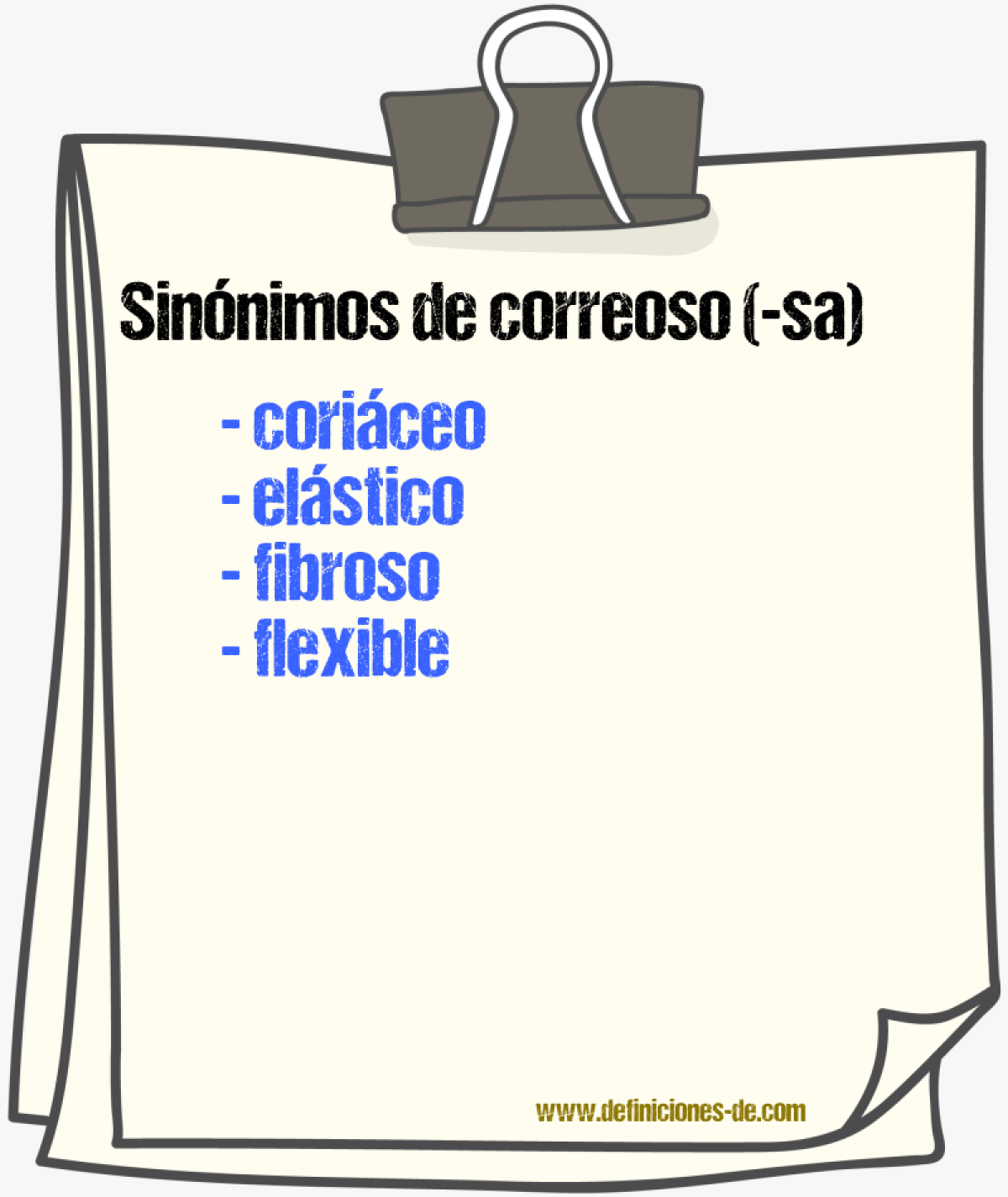 Sinnimos de correoso