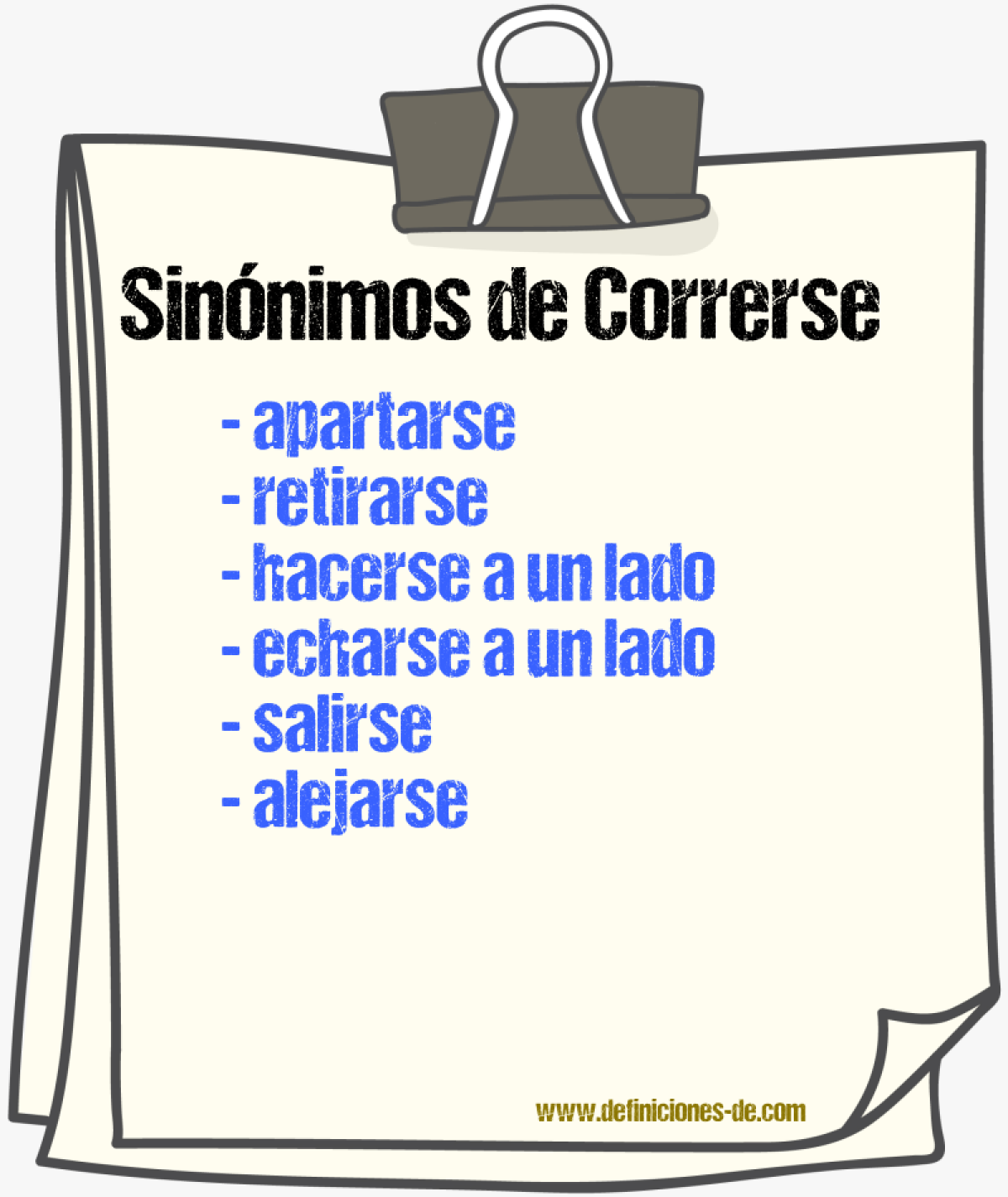 Sinónimos de correrse
