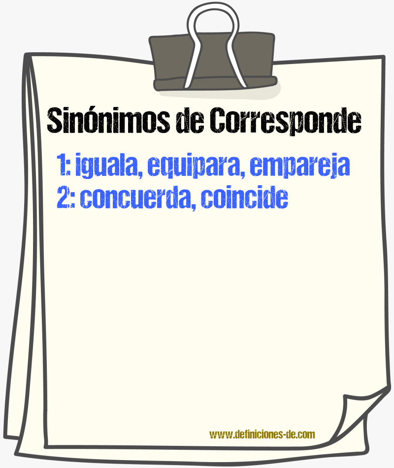 Sinónimos de corresponde