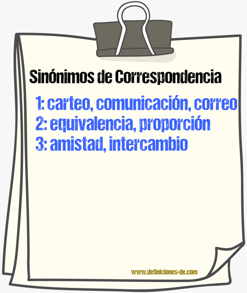 Sinnimos de correspondencia