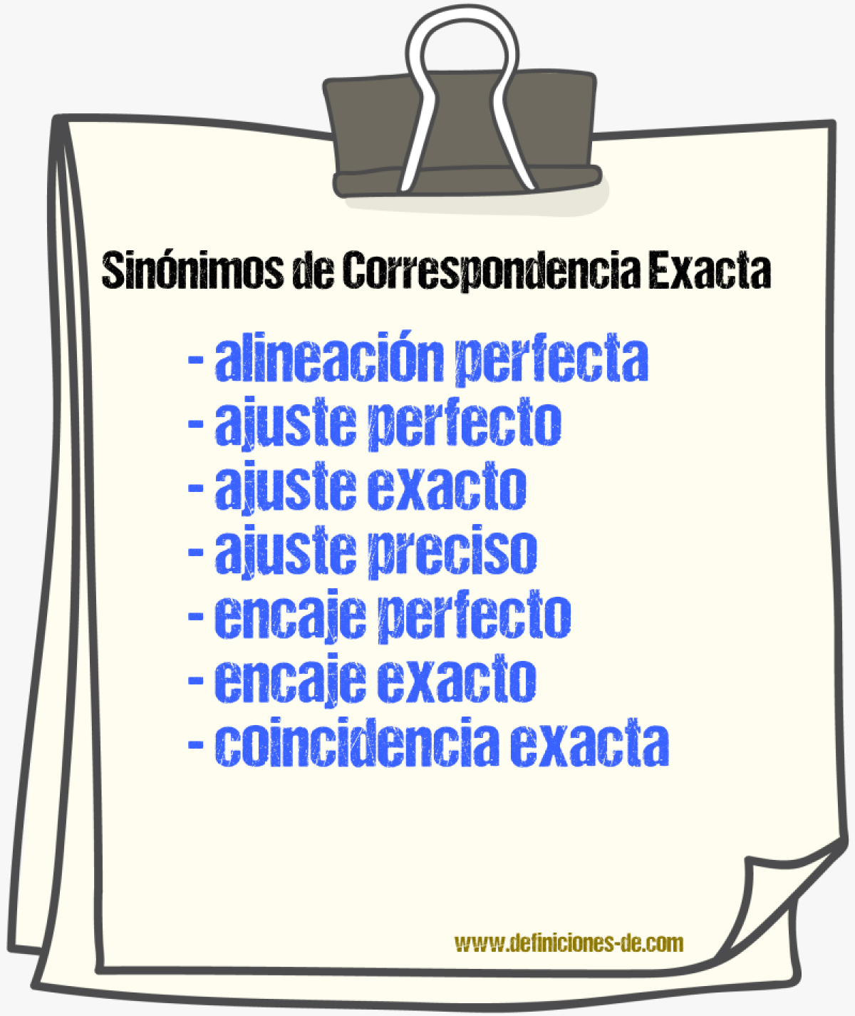 Sinónimos de correspondencia exacta