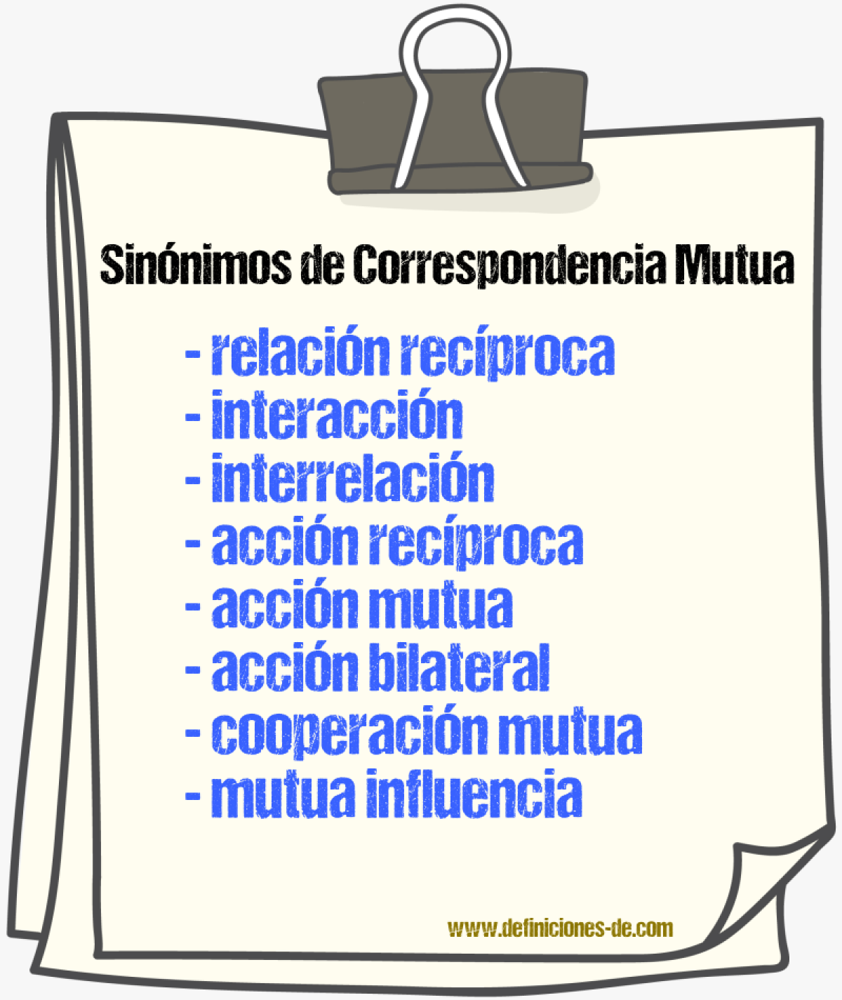 Sinónimos de correspondencia mutua