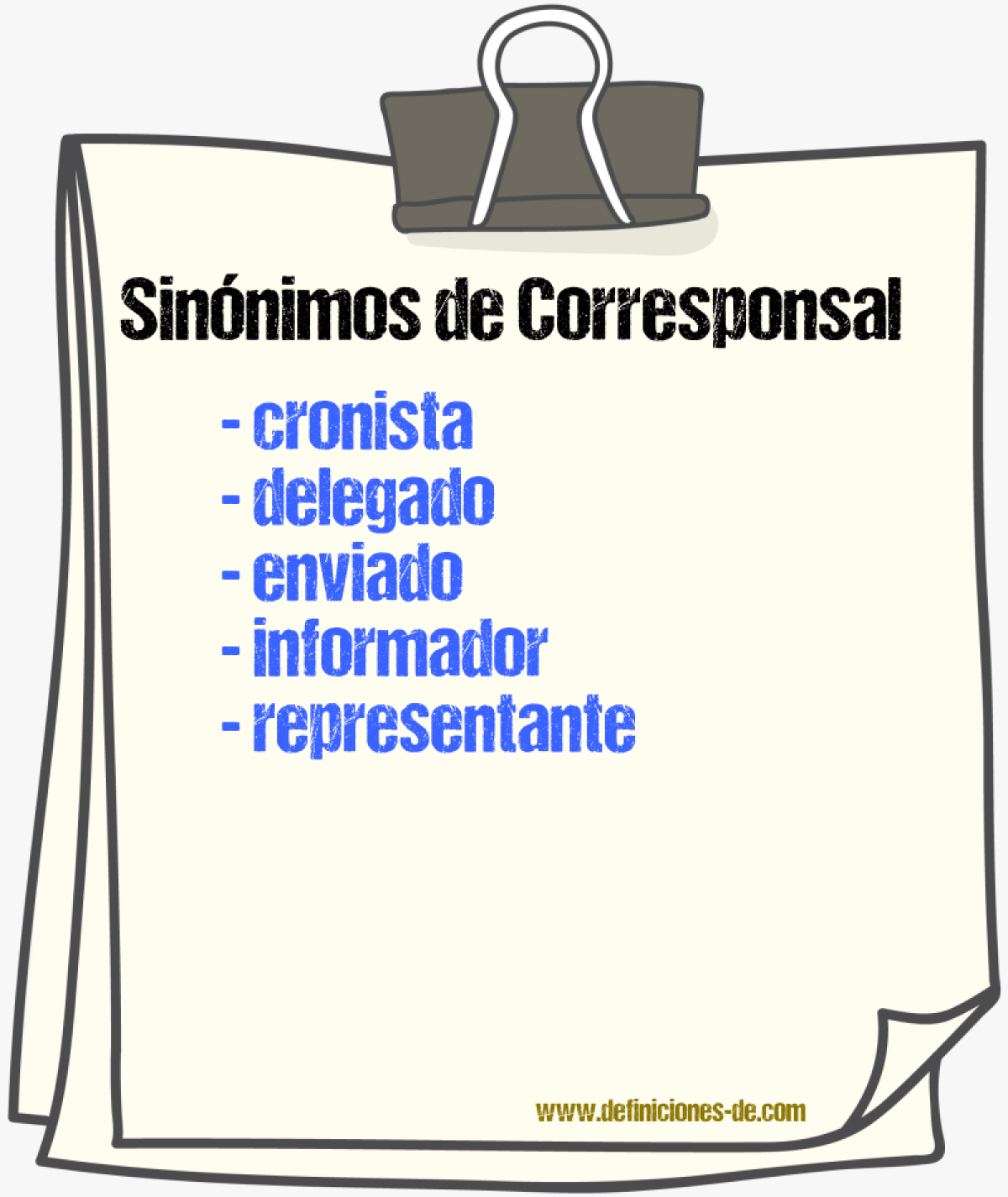 Sinnimos de corresponsal