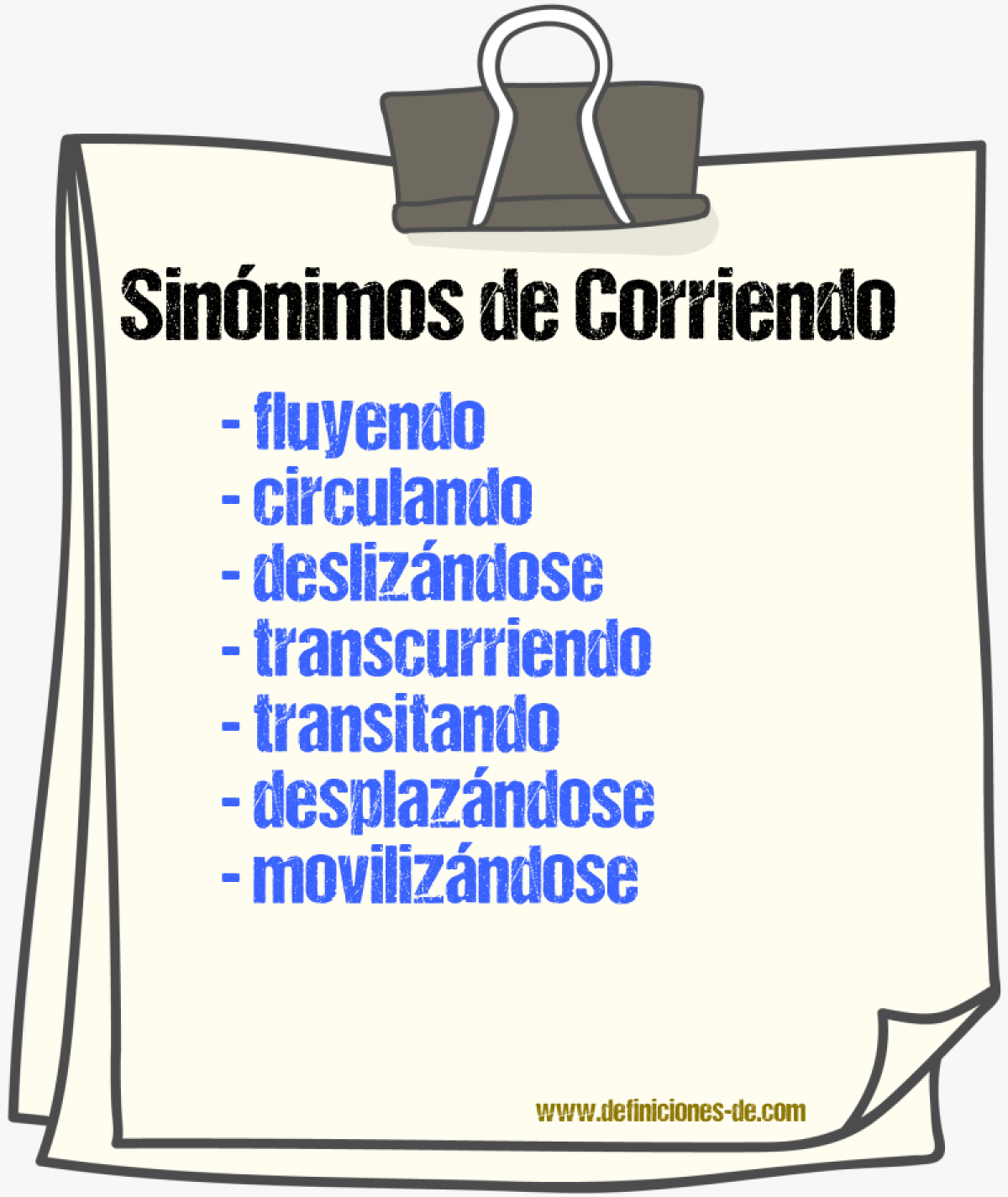 Sinónimos de corriendo