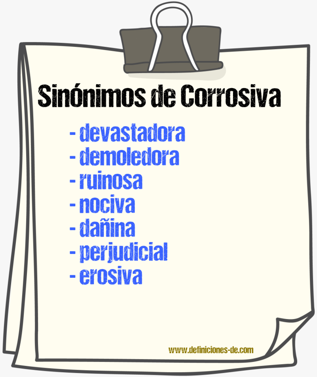 Sinónimos de corrosiva