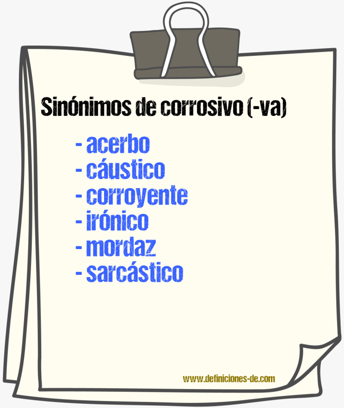 Sinnimos de corrosivo