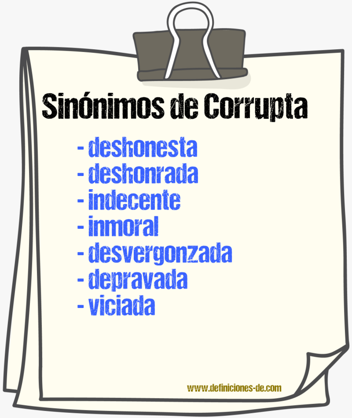 Sinónimos de corrupta