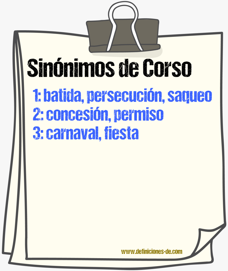 Sinnimos de corso