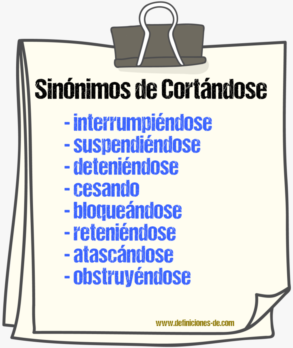 Sinónimos de cortándose