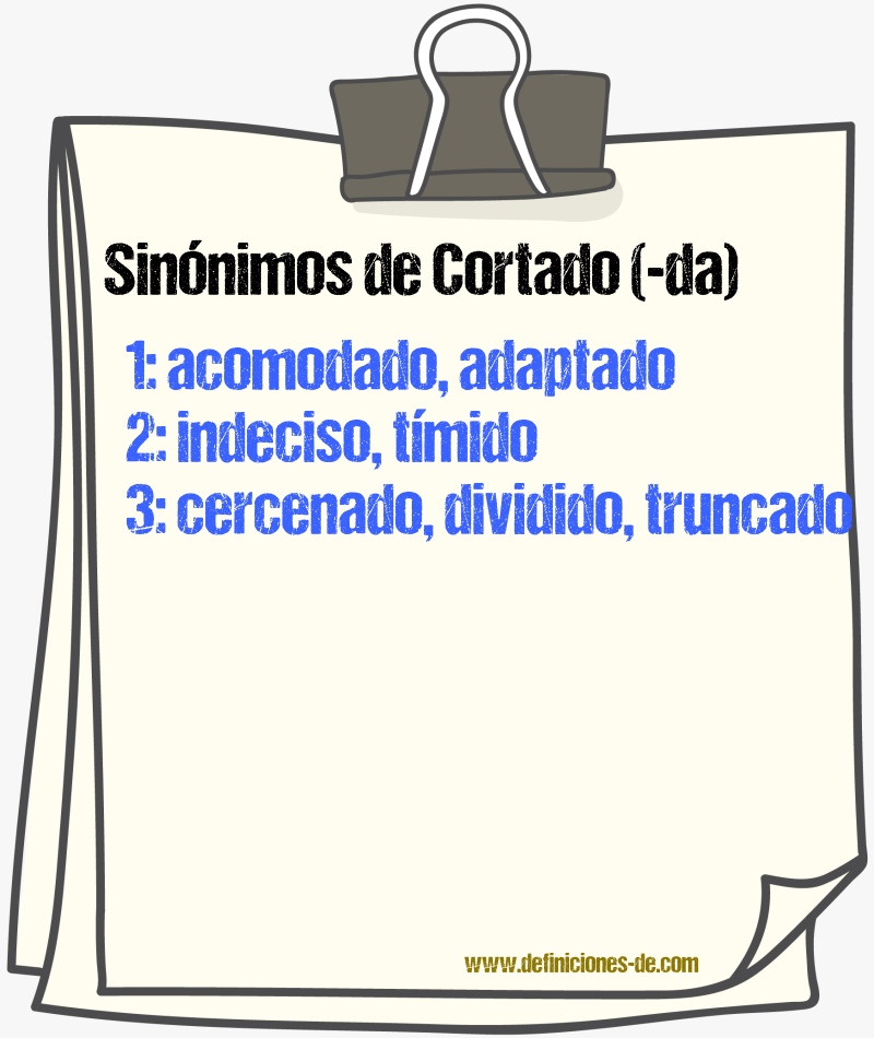 Sinnimos de cortado