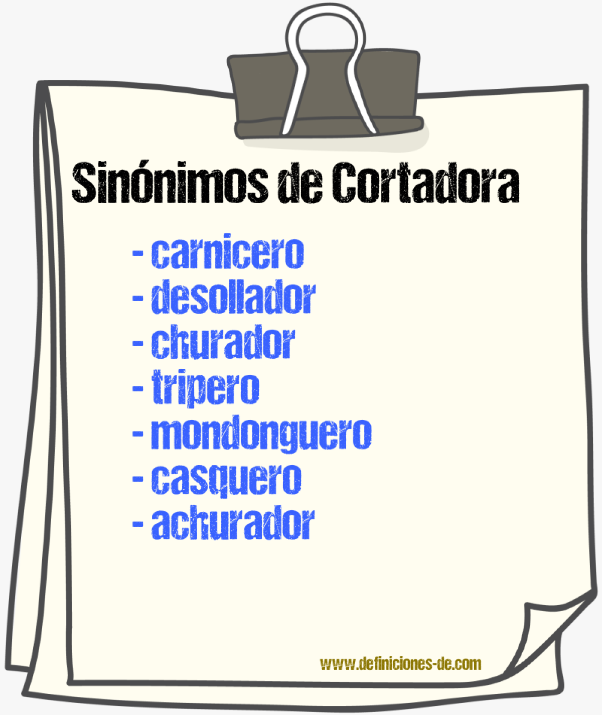 Sinnimos de cortadora