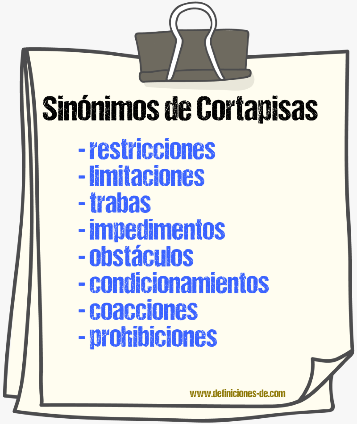 Sinónimos de cortapisas
