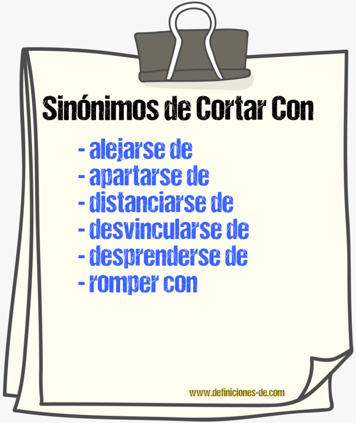 Sinónimos de cortar con